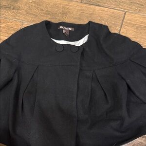 Central Park West Black Cape Jacket